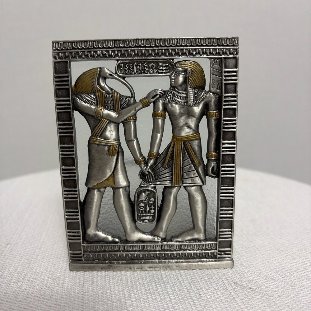 Candle Holder Egyptian Metal Tealight Pharaoh & Thoth Decorative Glass Cup(F97)✨